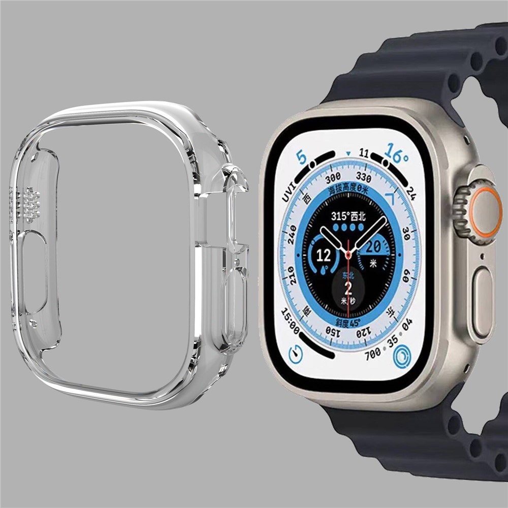 Half műanyag felcsatolható tok az Apple Watch Ultra 4/3/2/1 49 mm-es modellhez – átlátszó