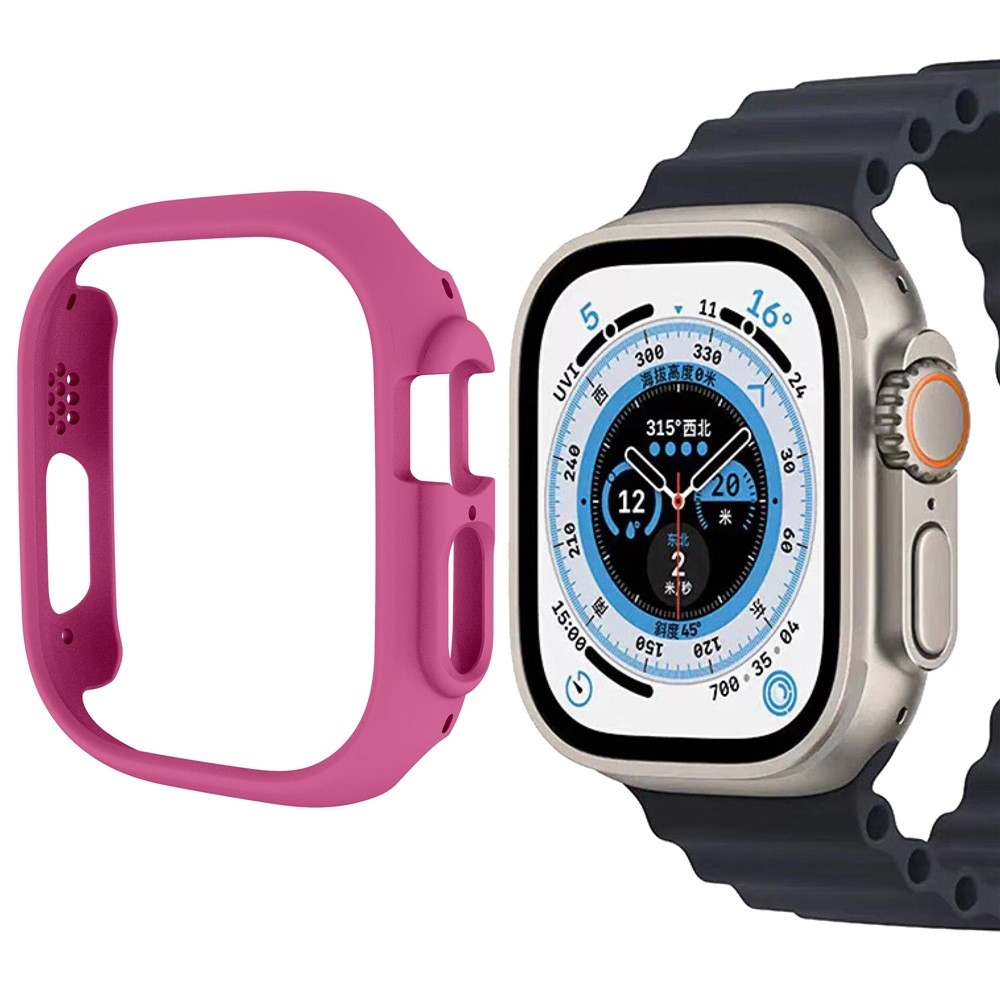 Half műanyag felcsatolható tok az Apple Watch Ultra 4/3/2/1 49 mm-es modellhez – rózsaszín