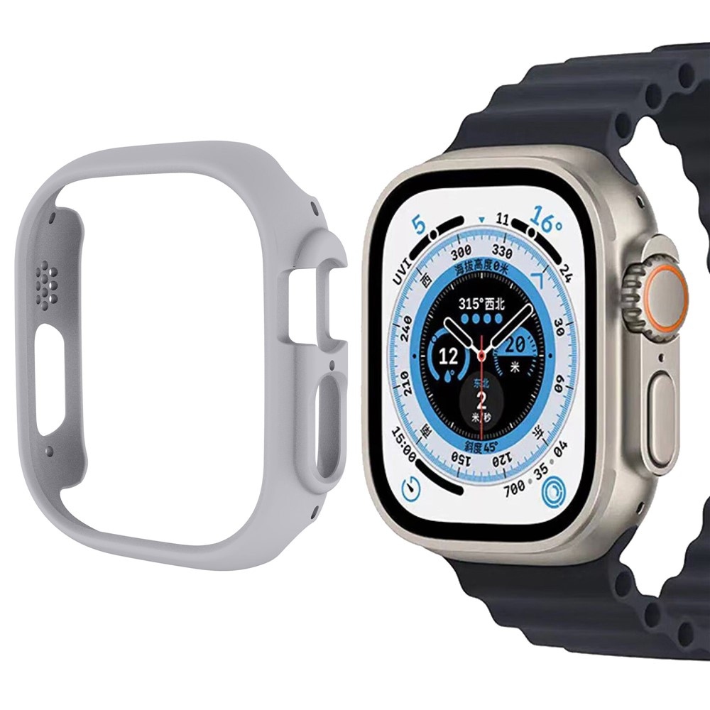 Half műanyag felcsatolható tok az Apple Watch Ultra 4/3/2/1 49 mm-es modellhez – világosszürke