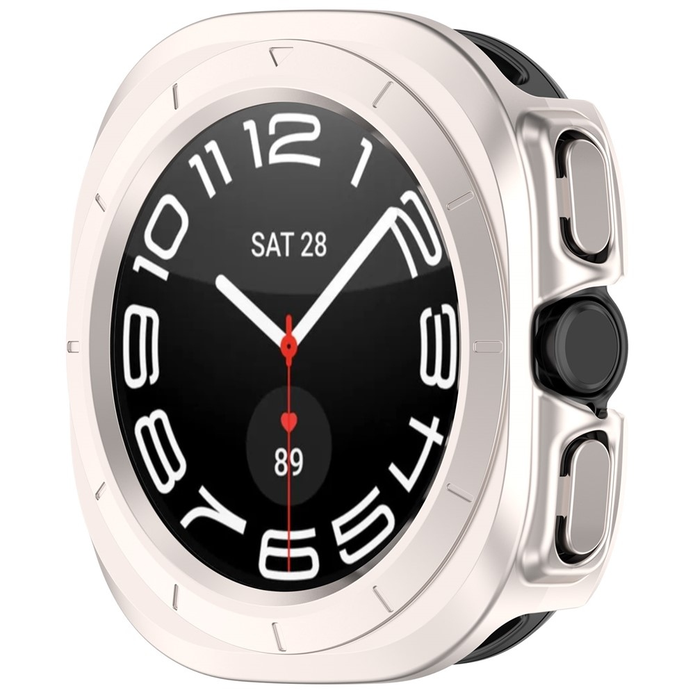 Half műanyag felcsatolható tok a Samsung Galaxy Watch Ultra (2025) 47 mm-es modellhez – bézs