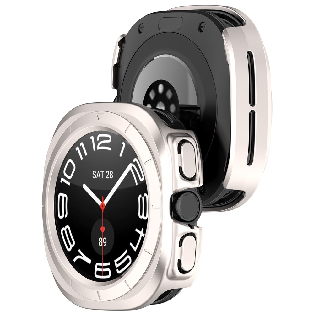 Half műanyag felcsatolható tok a Samsung Galaxy Watch Ultra (2025) 47 mm-es modellhez – bézs