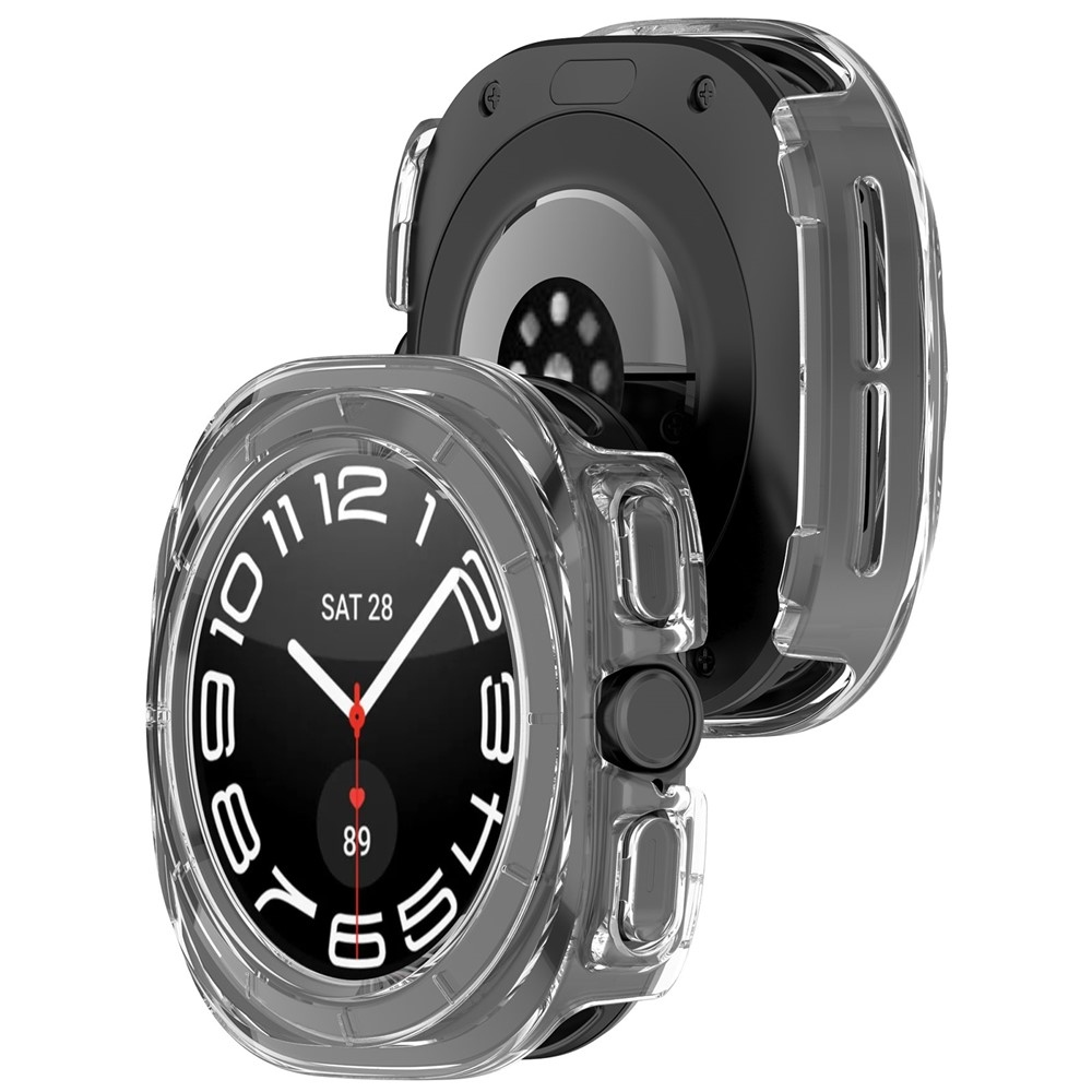 Half műanyag felcsatolható tok a Samsung Galaxy Watch Ultra (2025) 47 mm-es modellhez – átlátszó