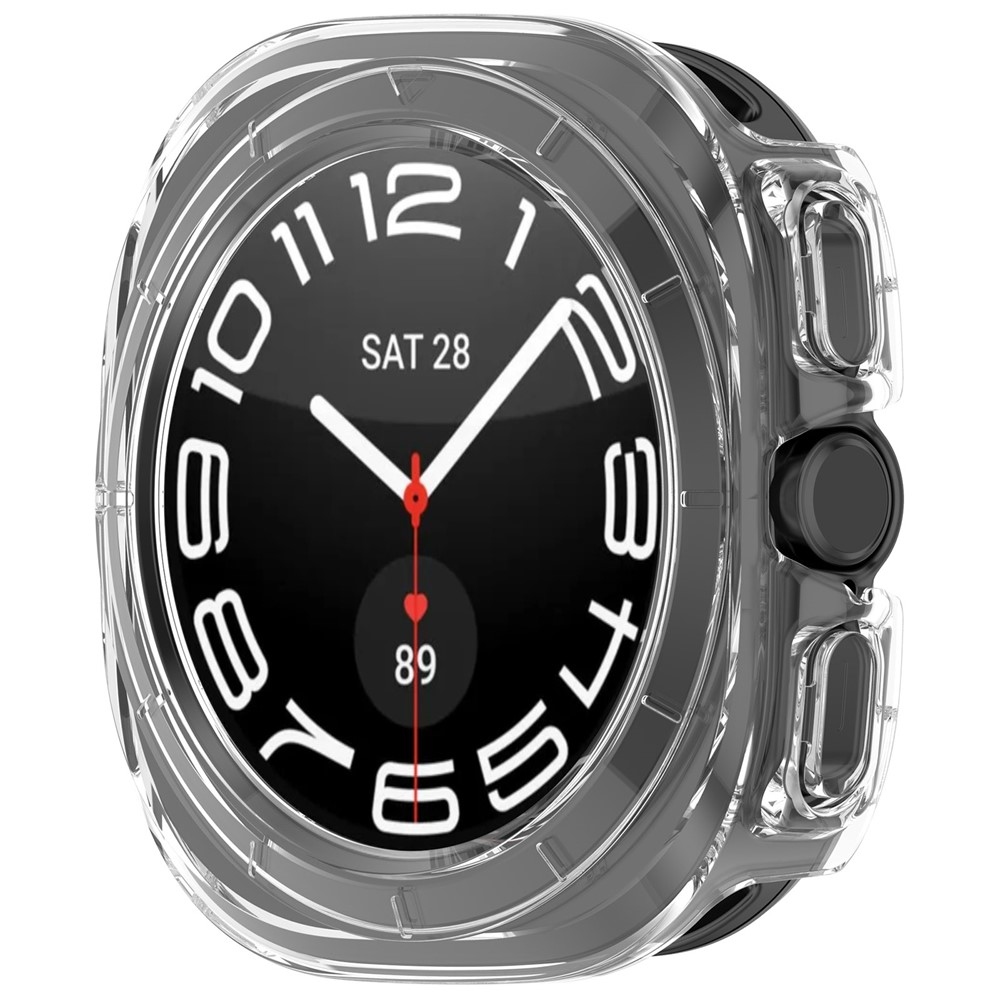 Half műanyag felcsatolható tok a Samsung Galaxy Watch Ultra (2025) 47 mm-es modellhez – átlátszó