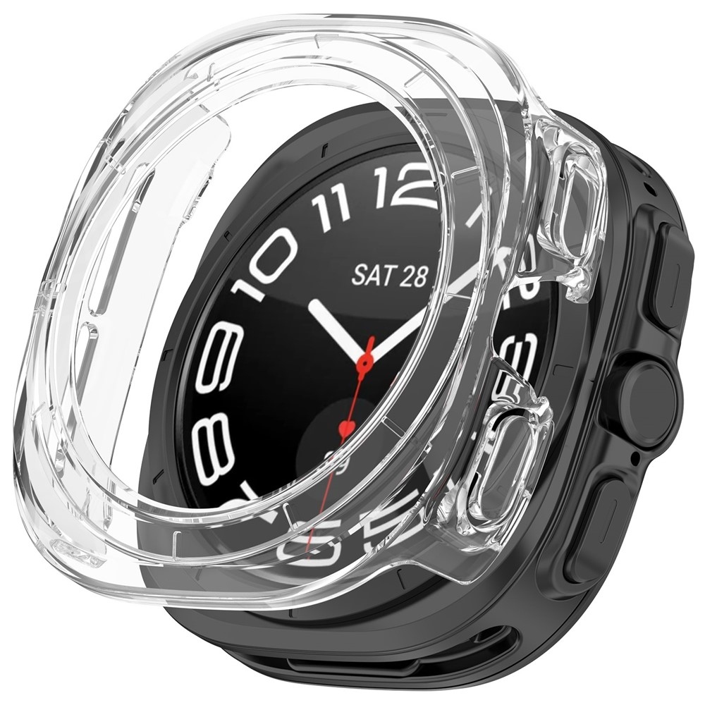 Half műanyag felcsatolható tok a Samsung Galaxy Watch Ultra (2025) 47 mm-es modellhez – átlátszó