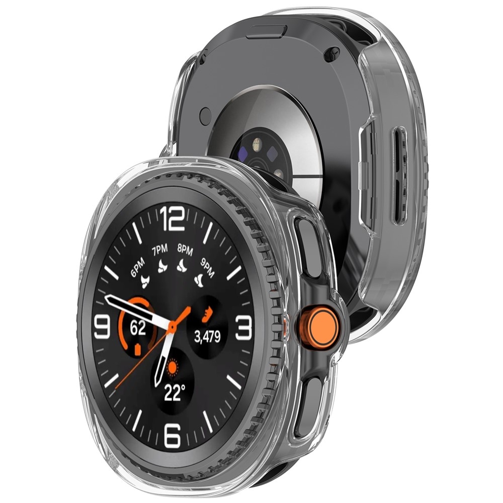 Half műanyag rögzíthető tok a Samsung Galaxy Watch8 Classic 46 mm-es modellhez – átlátszó