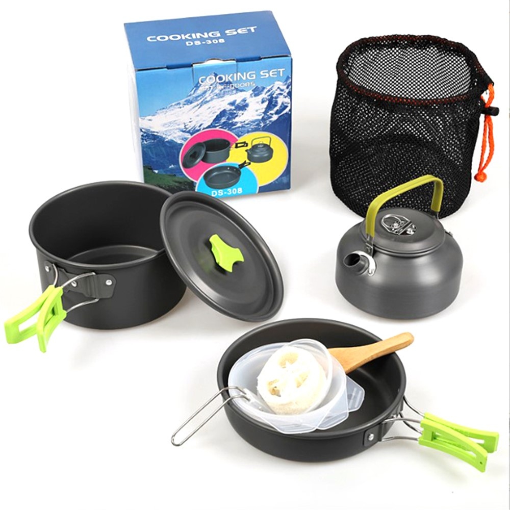 Halin DS-308 kemping edénykészlet vízforralóval 2-3 fő részére