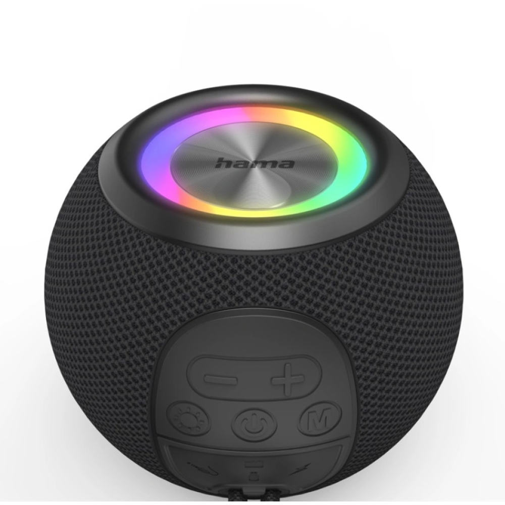 Hama Ball Bluetooth hangszóró 5 W, LED háttérvilágítás, USB-A, microSD foglalat - fekete színben