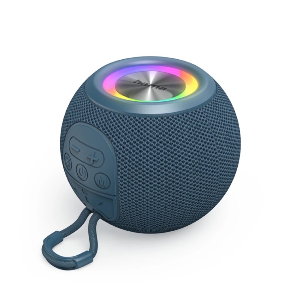 Hama Ball Bluetooth hangszóró 5 W, LED háttérvilágítás, USB-A, microSD foglalat - kék