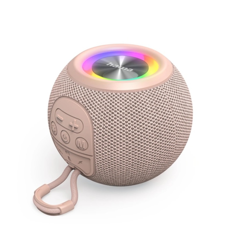 Hama Ball Bluetooth hangszóró 5 W, LED háttérvilágítás, USB-A, microSD foglalat - rózsaszín