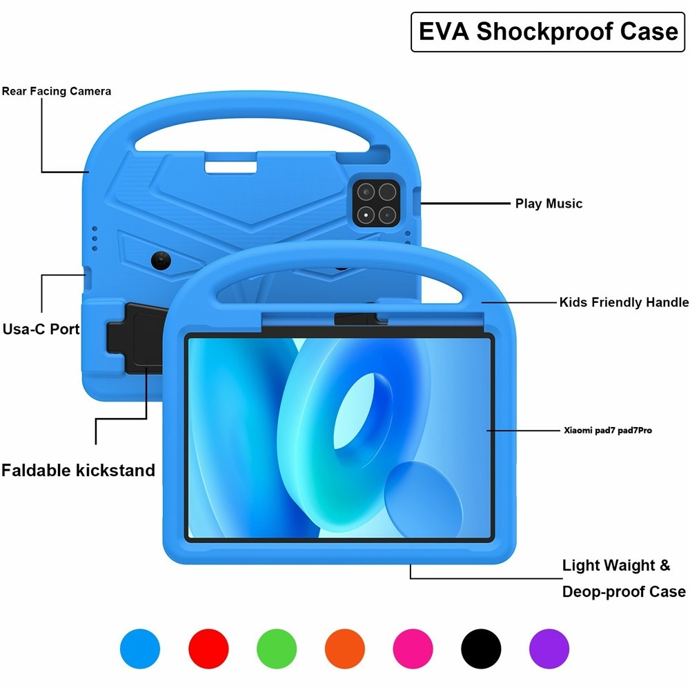 Fogantyú EVA tartós tok markolattal Xiaomi Pad 8/8 Pro/7/7/7 Pro táblagéphez - kék