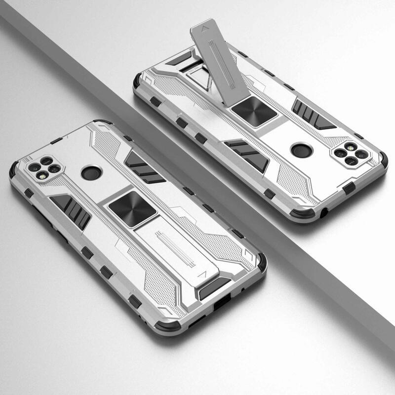 Kemény, tartós hibrid borítás a Xiaomi Redmi 10A készülékhez - ezüst színű