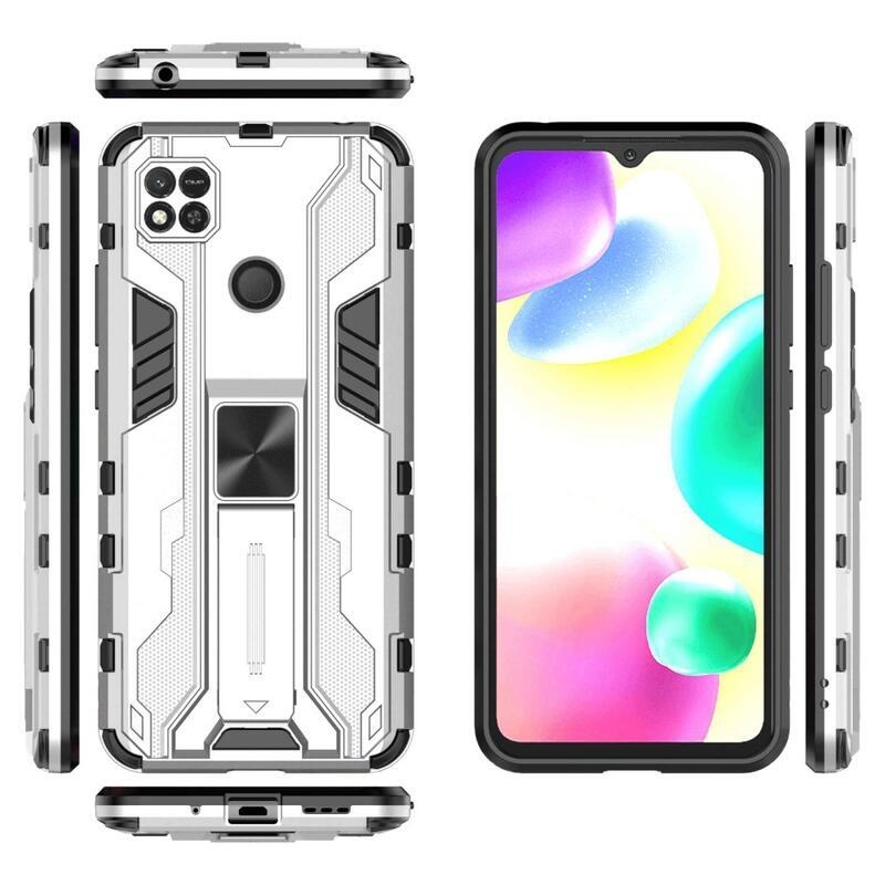 Kemény, tartós hibrid borítás a Xiaomi Redmi 10A készülékhez - ezüst színű