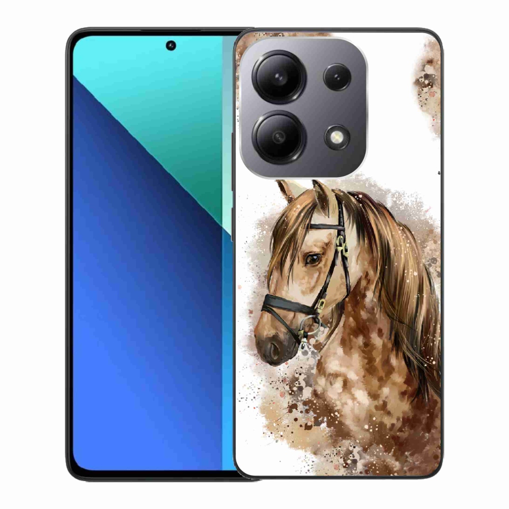 Gél borítás mmCase a Xiaomi Redmi Note 13-hoz - barna rajzfilm ló