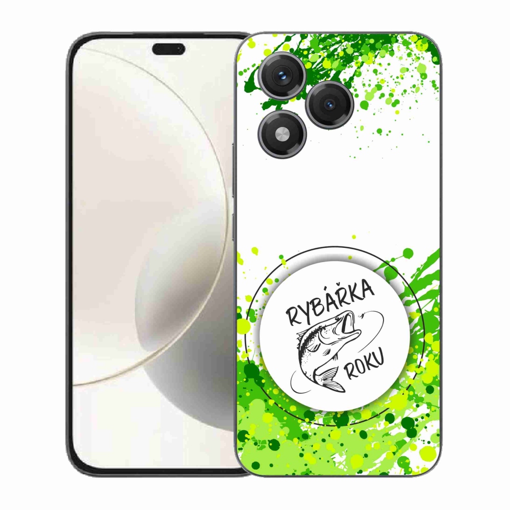 Zselés borító mmCase a Honor 400 Lite-hoz - az év horgásza fehér háttérrel