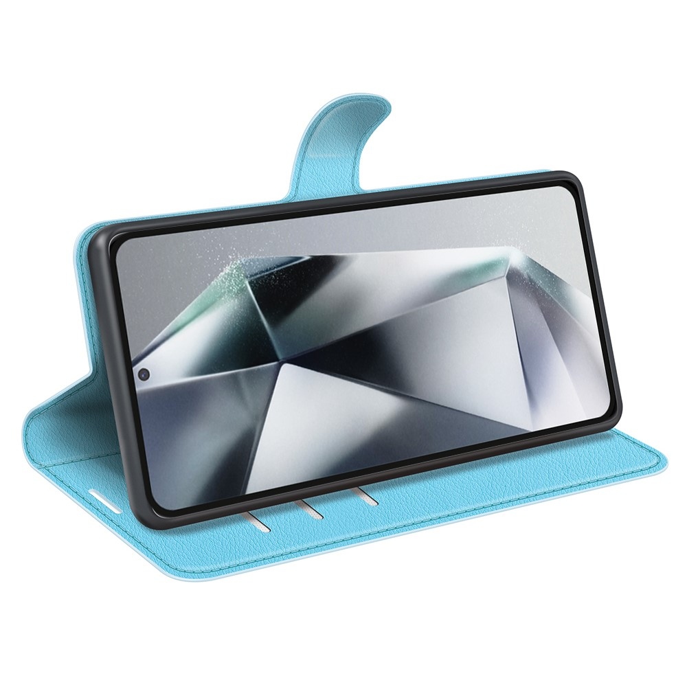 Litchi book tok Samsung Galaxy S25 Ultra készülékhez - kék