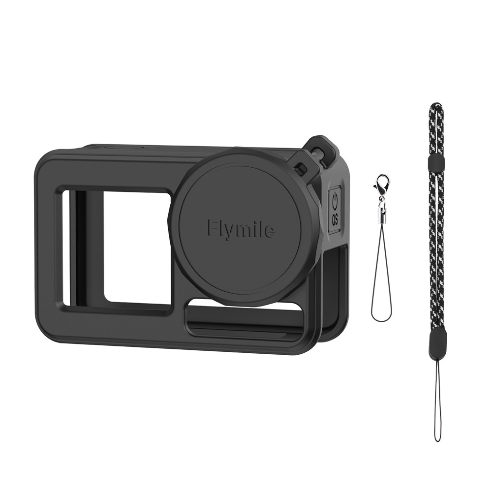 FLYMILE szilikon védőtok lencsevédővel DJI Osmo Action 5 Pro-hoz - fekete