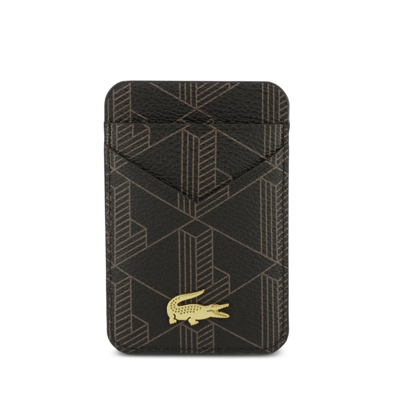 Lacoste PVC Blend MagSafe hátlap + pénztárca iPhone 17 Pro Max-hoz Barna barna