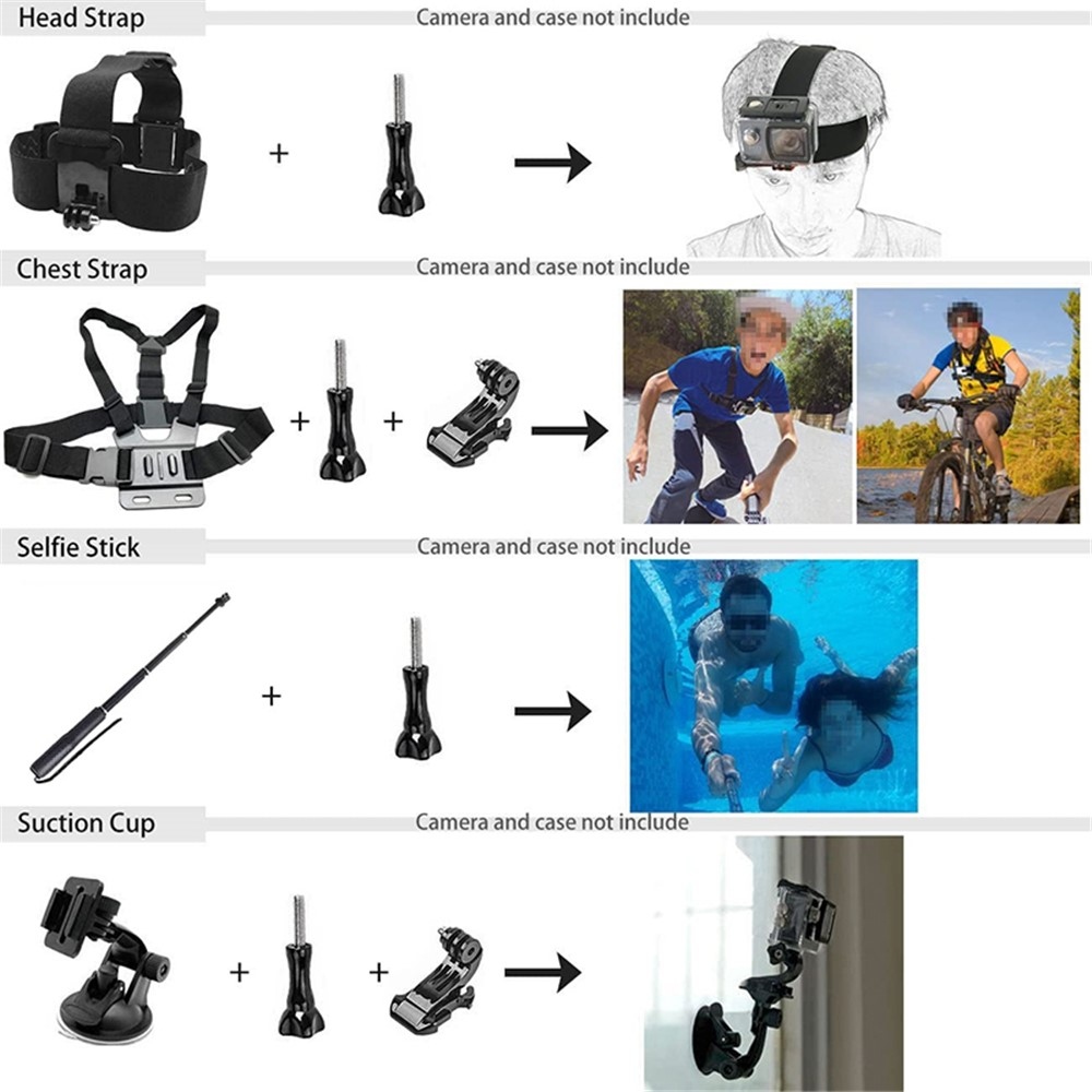 54 az 1-ben GoPro Hero 12/11/10/9 tartozékkészlet vízálló tokkal