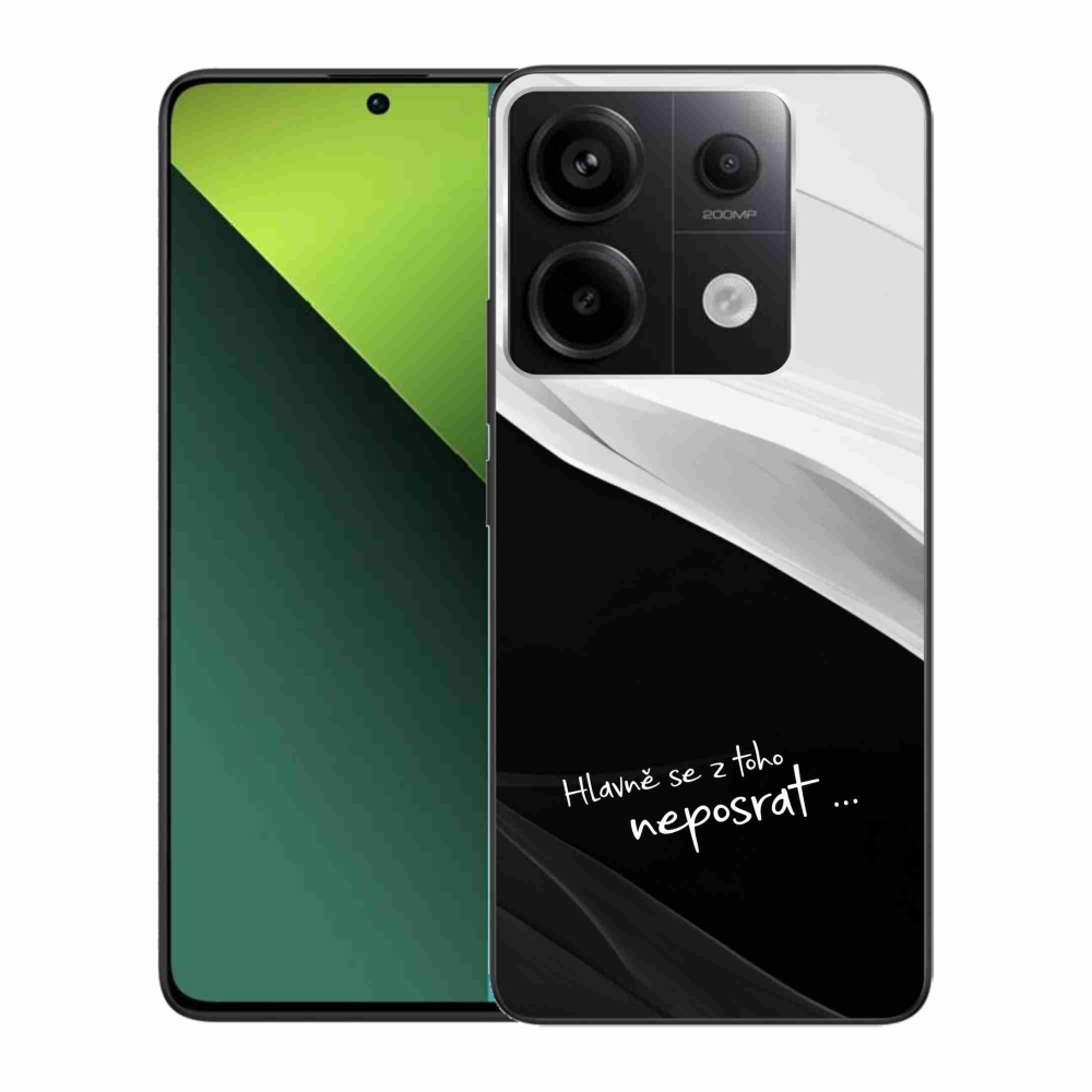 Gél borító mmCase a Xiaomi Redmi Note 13 Pro 5G/Poco X6 5G számára - vicces szöveg 13 fekete-fehér háttérrel