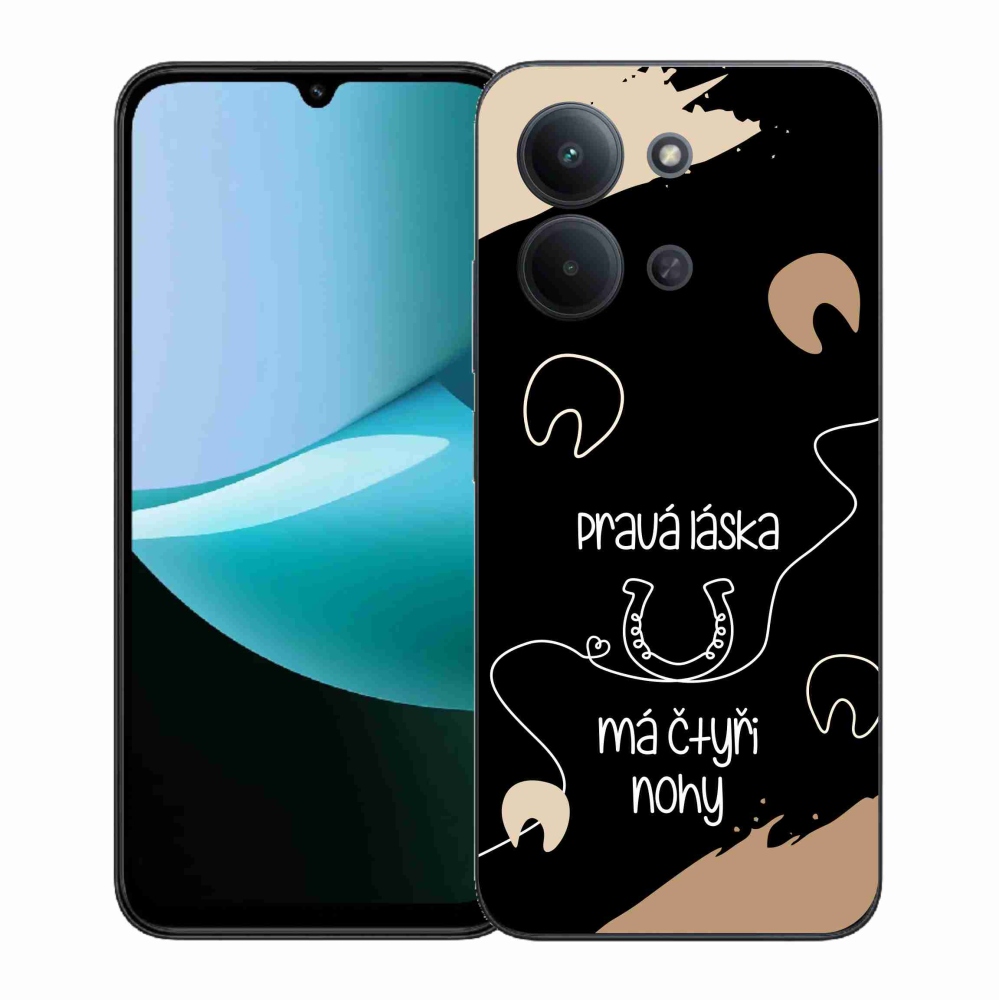 Gél borítás mmCase a Xiaomi Redmi 15C 4G (171mm)/Poco C85 4G (171mm) - ló motívum fekete háttérrel