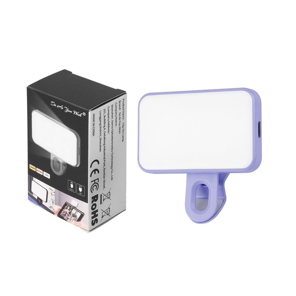 Mini LED mobiltelefon-világítás csíptetővel 24 LED - lila