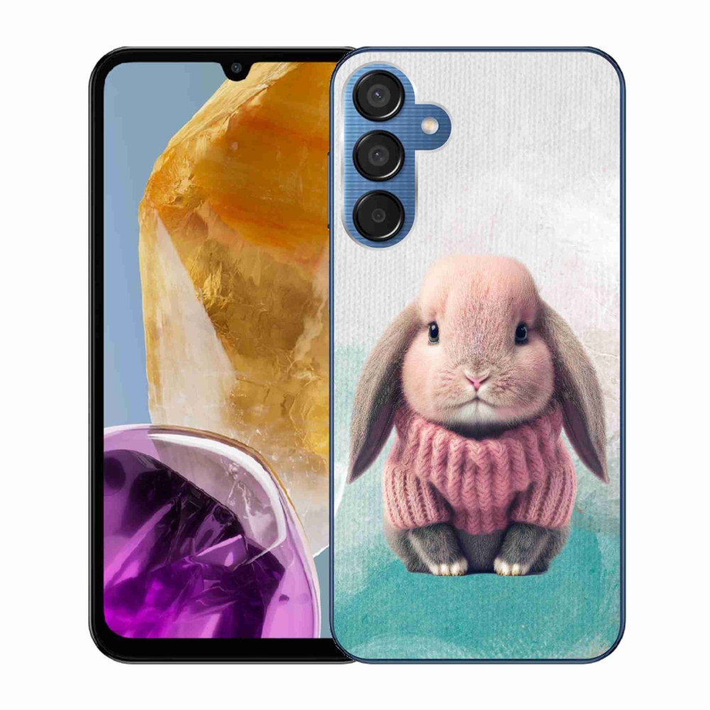 Zselés borítás mmCase Samsung Galaxy M15 5G - nyúl pulóverben