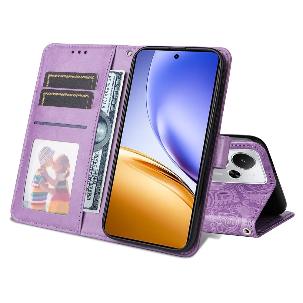 Napraforgó könyvtáska a Realme 14 5G készülékhez - lila