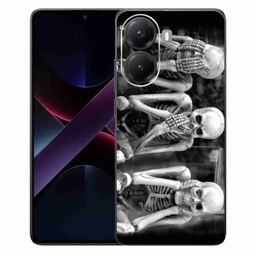 Gél borítás mmCase a Xiaomi Poco X7 Pro 5G számára - csontvázak