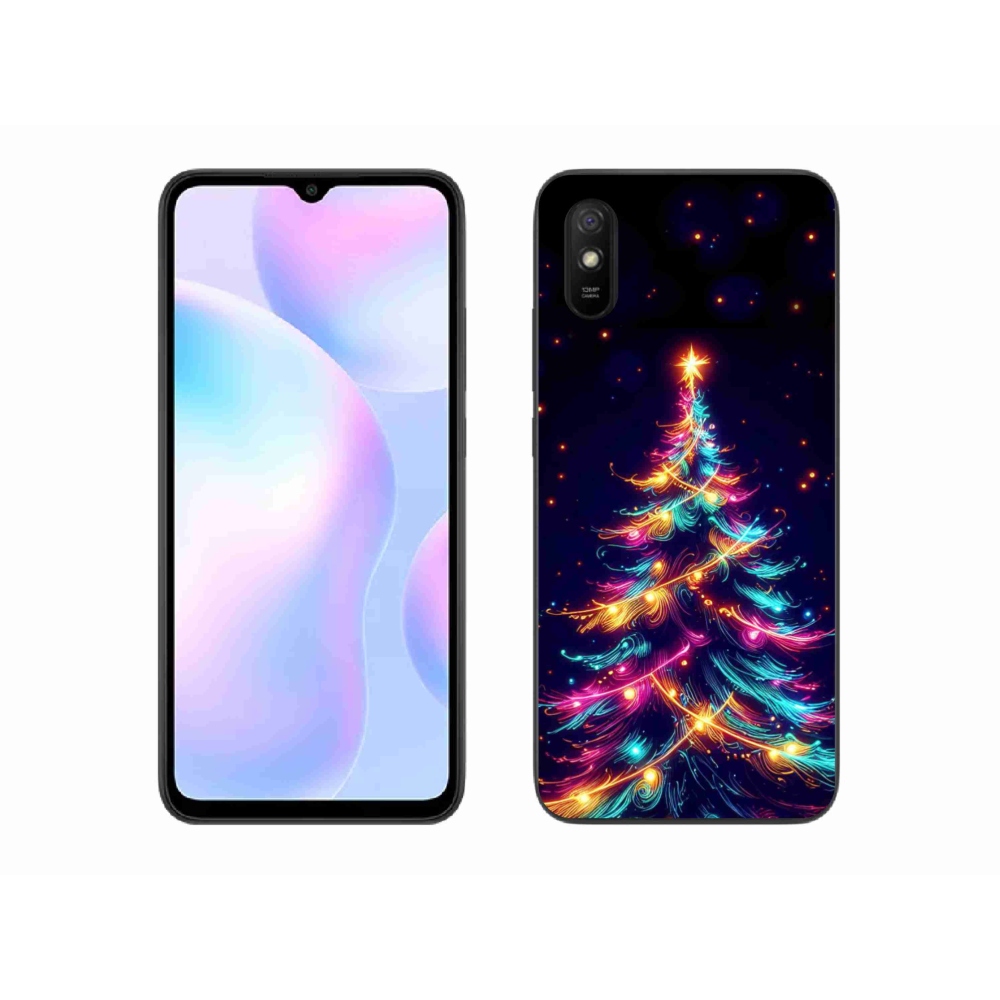 Gél borítás mmCase a Xiaomi Redmi 9AT számára - neon karácsonyfa