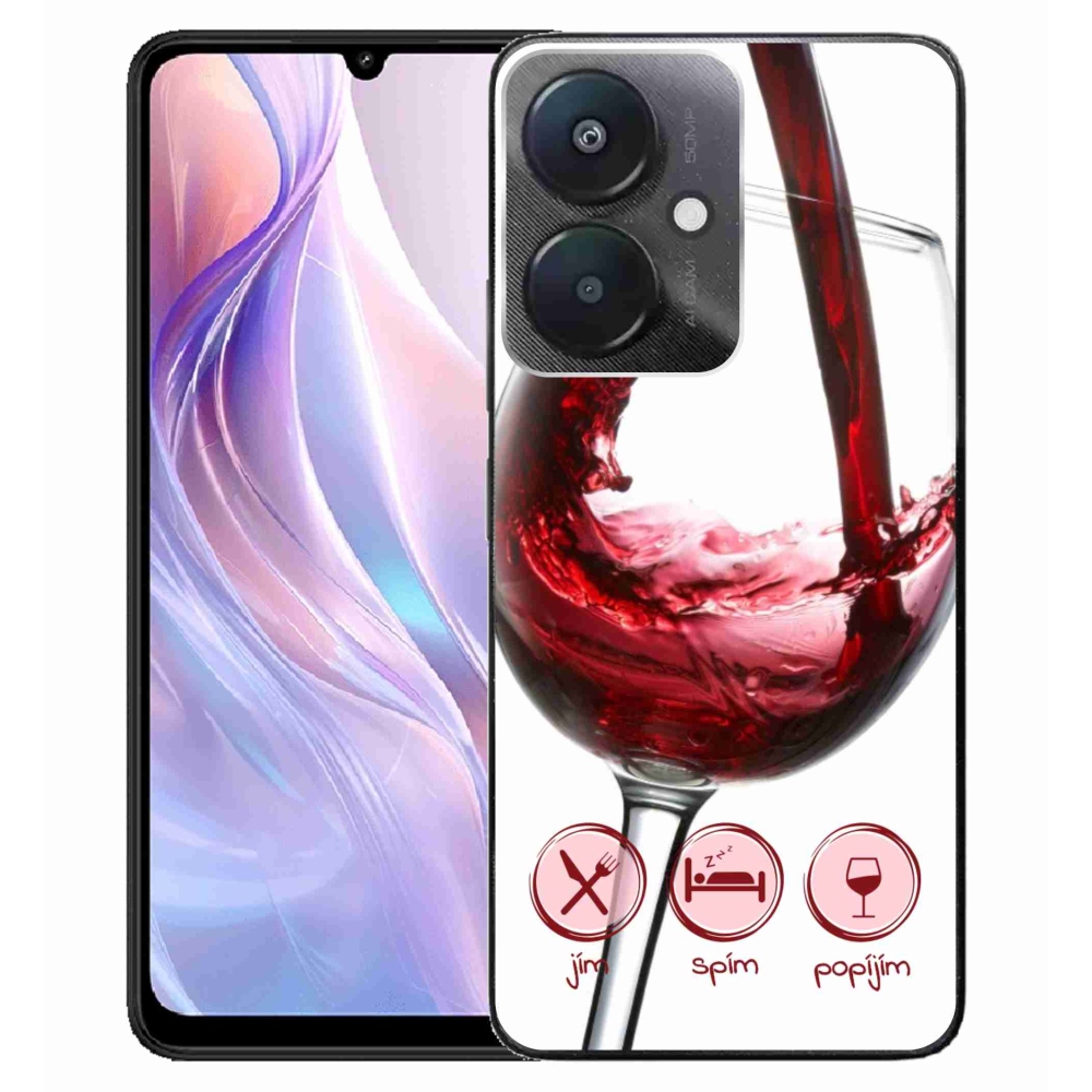 Gél tok mmCase a Xiaomi Redmi 13C 5G-hez - borospohár piros