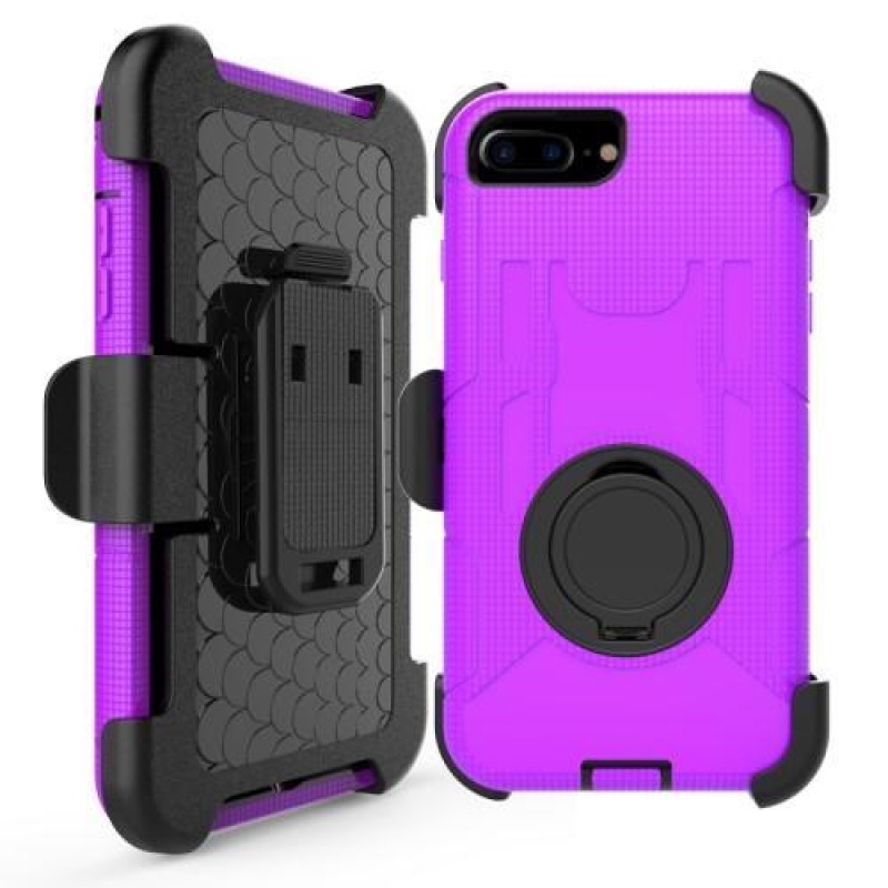 Nagy teherbírású hibrid tok iPhone 7 Plus és 8 Plus készülékhez - lila