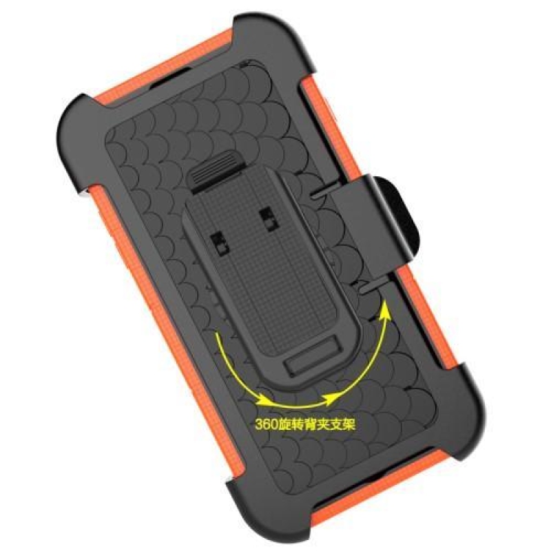 Nagy teherbírású hibrid tok iPhone 7 Plus és 8 Plus készülékhez - narancssárga színű