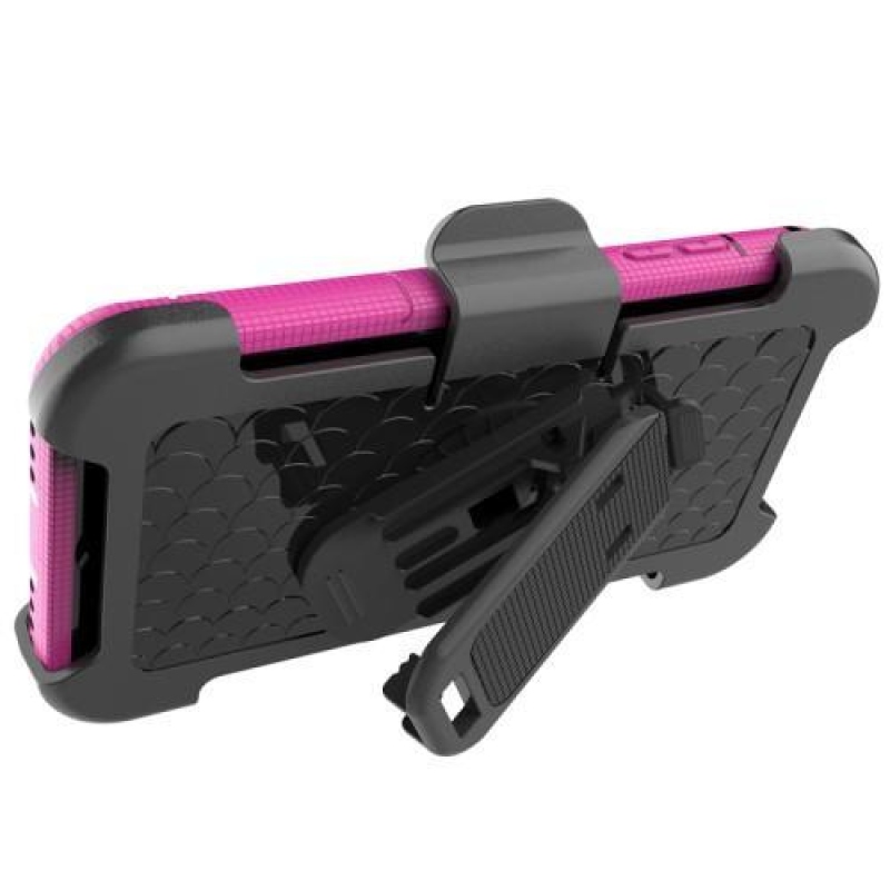 Nagy teherbírású hibrid tok iPhone 7 Plus és 8 Plus készülékhez - rózsaszínű