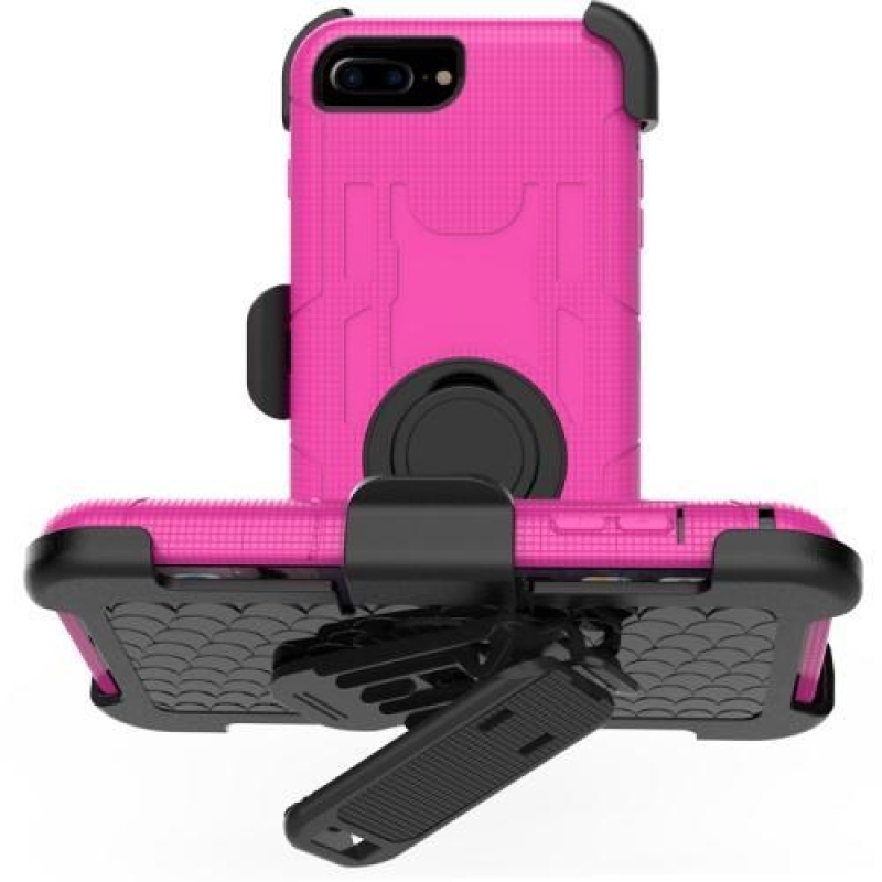 Nagy teherbírású hibrid tok iPhone 7 Plus és 8 Plus készülékhez - rózsaszínű
