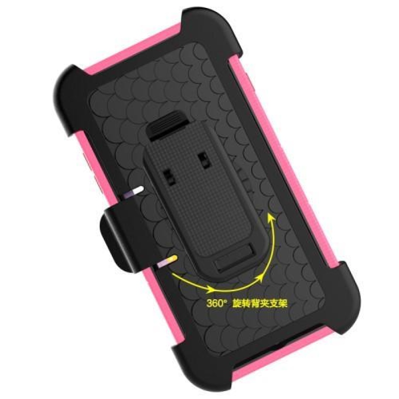 Nagy teherbírású hibrid tok iPhone 7 Plus és 8 Plus készülékhez - rózsaszín