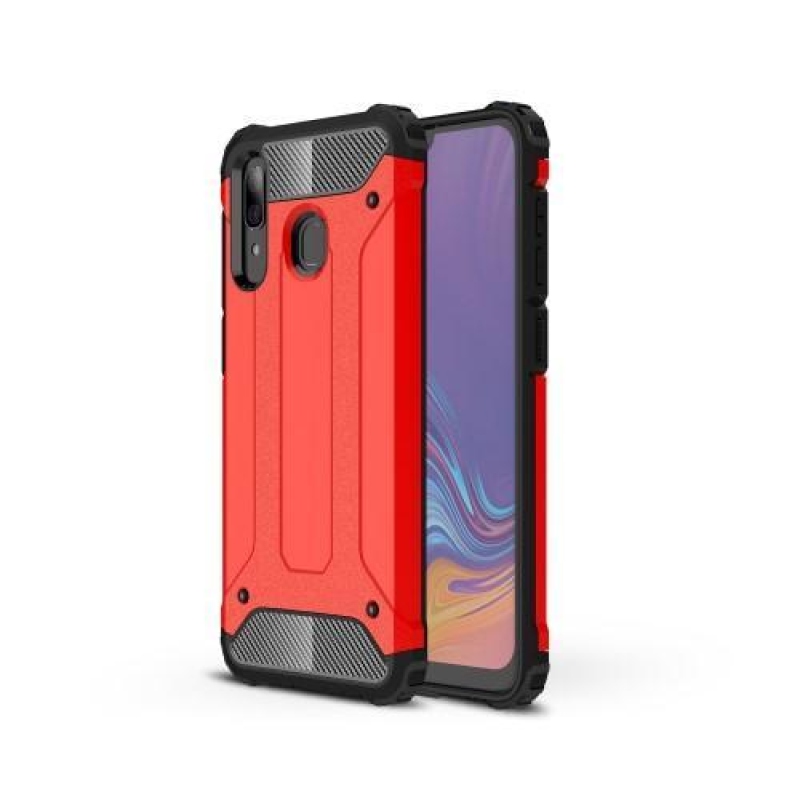 Nehéz, tartós hibrid mobiltáska Samsung Galaxy A30 / A20 - piros színben