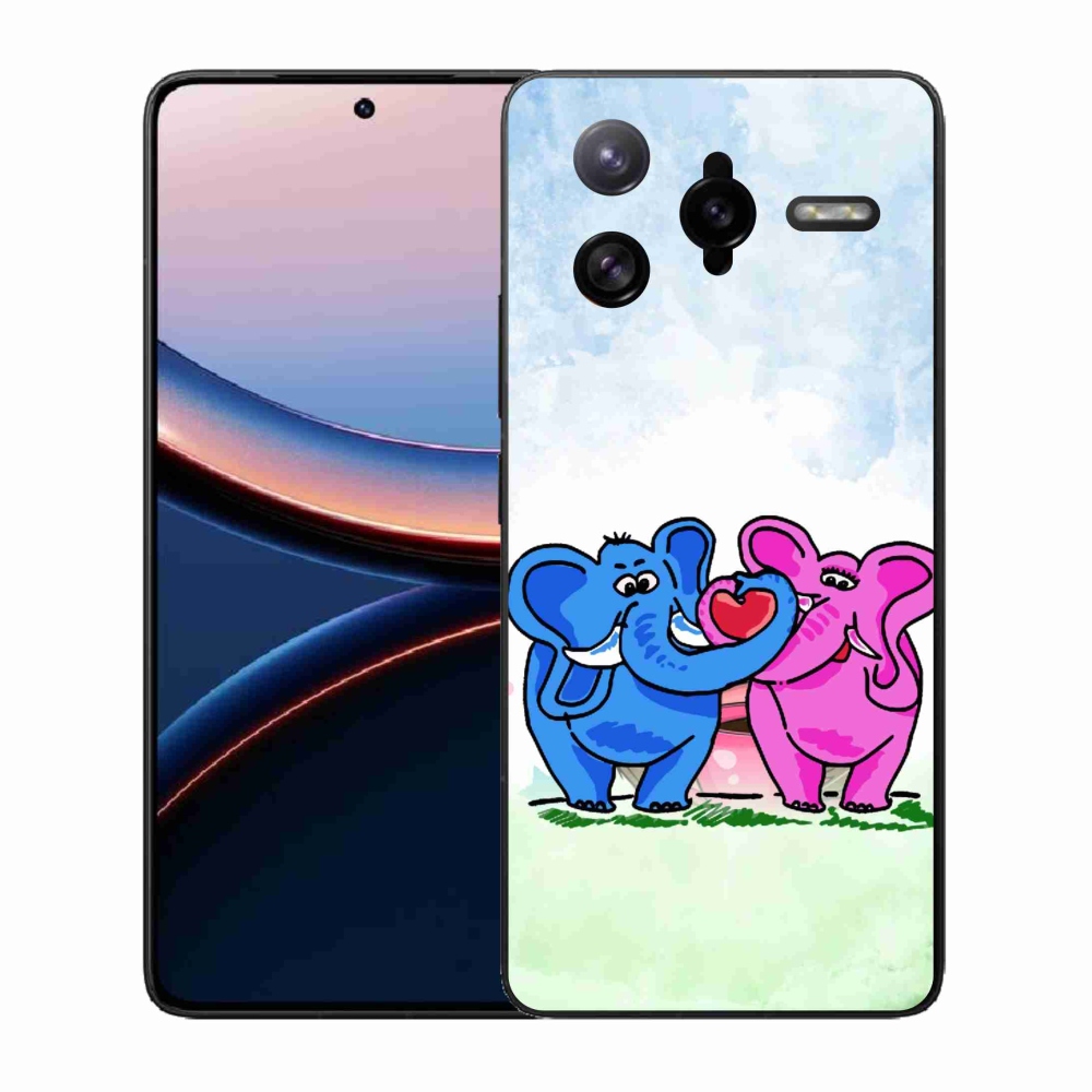 Gél borítás mmCase a Xiaomi Poco F7 Ultra számára - szerelmes elefántok
