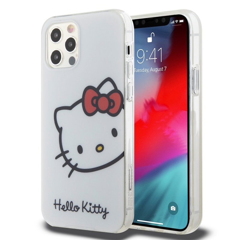 Hello Kitty IML Head logós hátlap iPhone 12/12 Pro fehérhez
