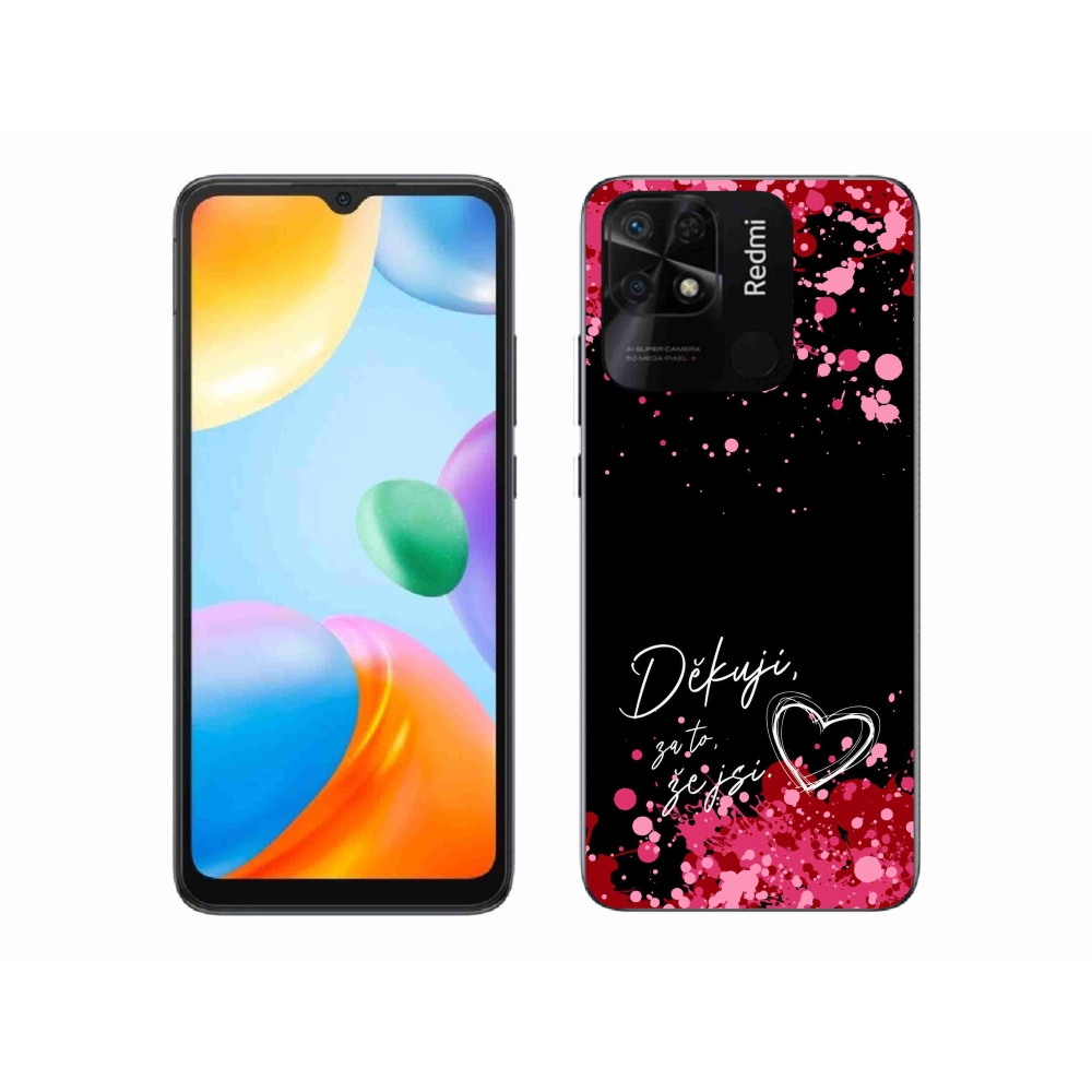 Gél borító mmCase a Xiaomi Redmi 10C - text in love 2 fekete háttérrel