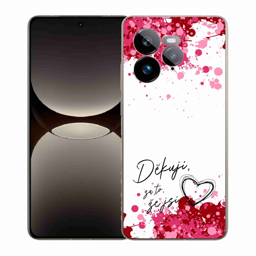 Gél borító mmCase a Realme GT 7 Pro 5G-n - szerelmes szöveg 2 fehér háttérrel