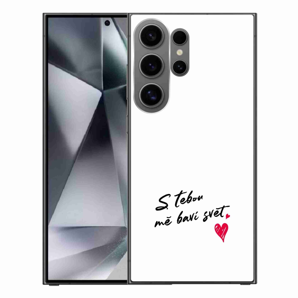 Gél borító mmCase Samsung Galaxy S24 Ultra készülékhez - szerelmes szöveg 1 fehér háttér