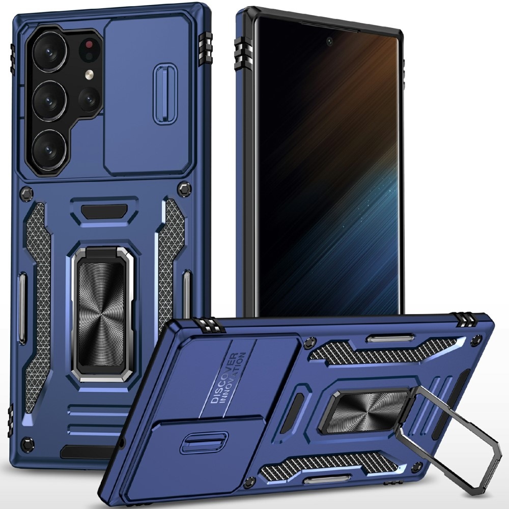 Gyűrűk tartós borítása Samsung Galaxy S25 Ultra készülékhez - sötétkék