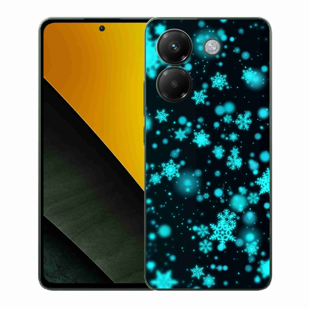Gél borítás mmCase a Xiaomi Poco M7 Pro 5G-hez - hópelyhek 1