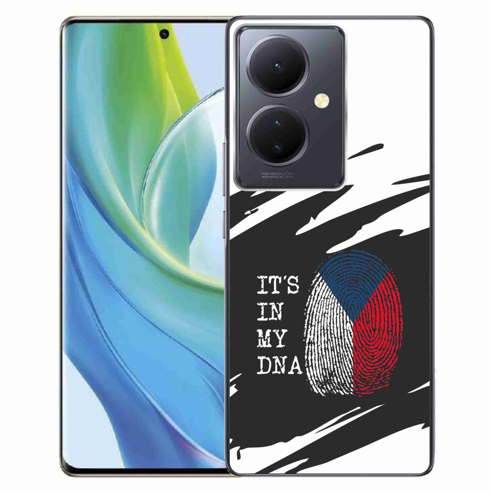 Gél borító mmCase a Vivo V29 Lite 5G - zászló ujjlenyomat fekete és fehér háttérrel