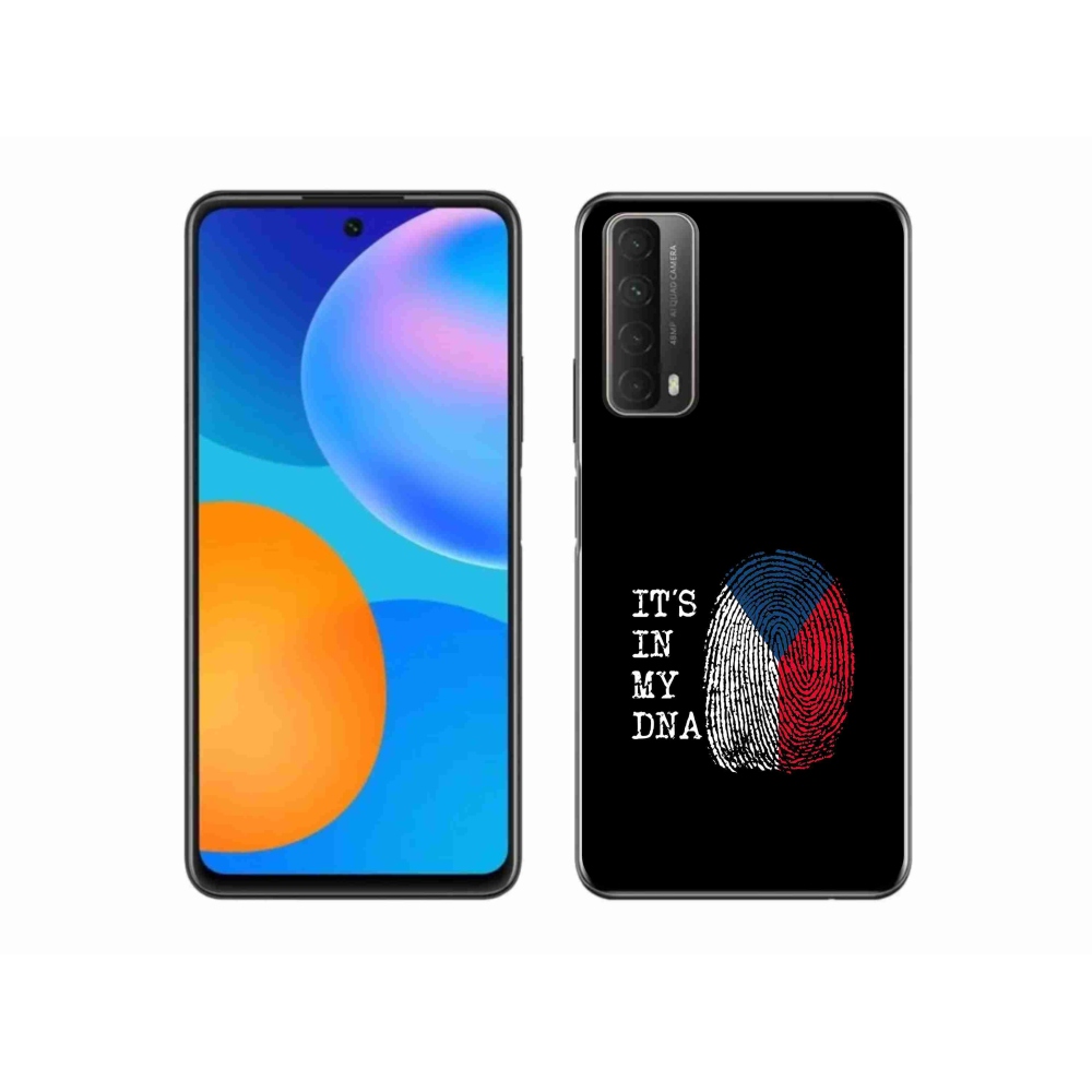 Zselés borítás mmCase a Huawei P Smart (2021) - zászlós ujjlenyomat fekete háttérrel