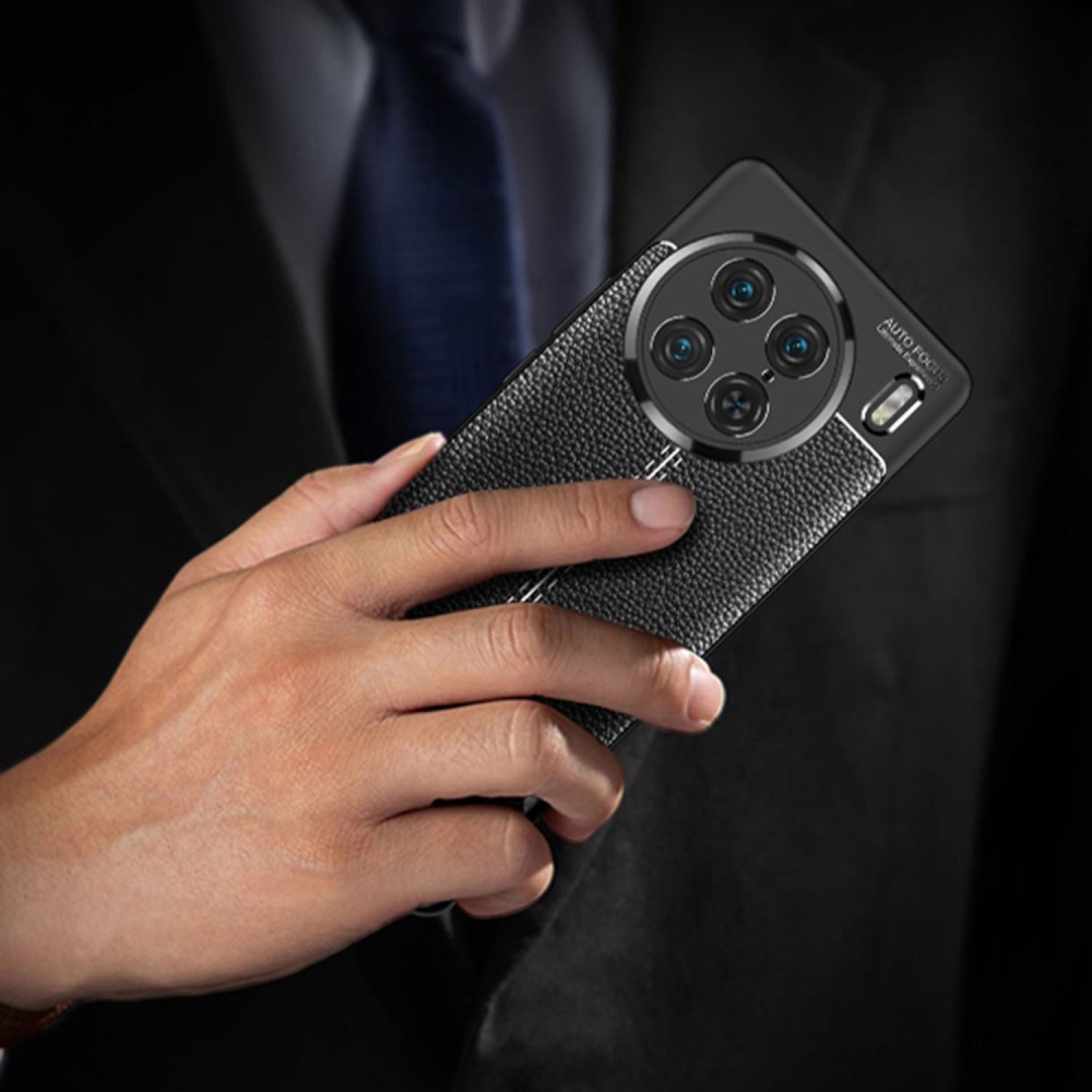 Litchi tartós zselés tok a Vivo X90 Pro készülékhez - fekete