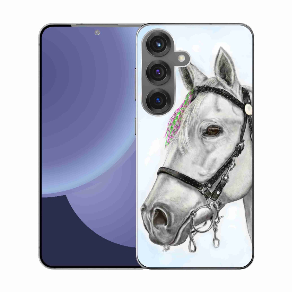 Zselés borítás mmCase Samsung Galaxy S25 - fehér ló 1