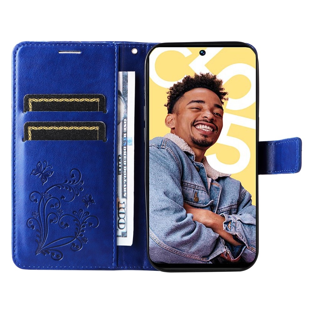 Nagy pillangó könyvtáska Realme C55 készülékhez - kék