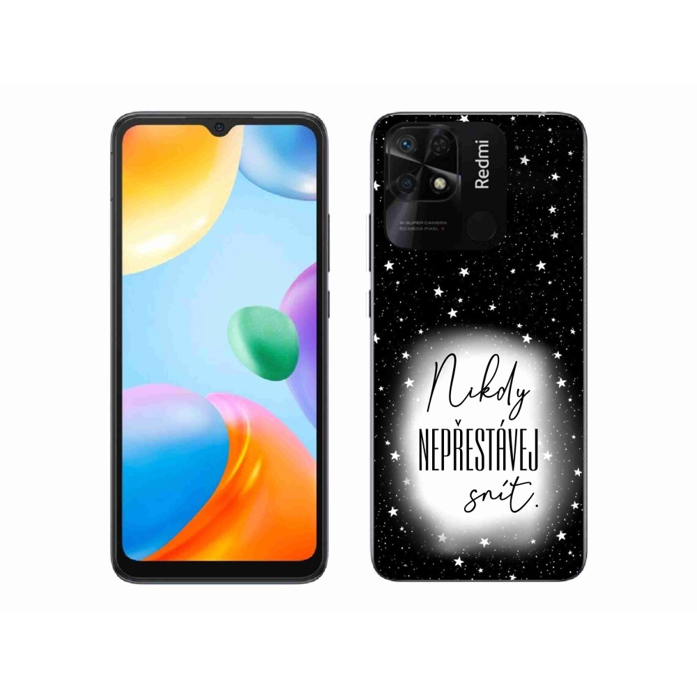 Gél borító mmCase a Xiaomi Redmi 10C-hez - idézet 1 fehér és fekete háttérrel