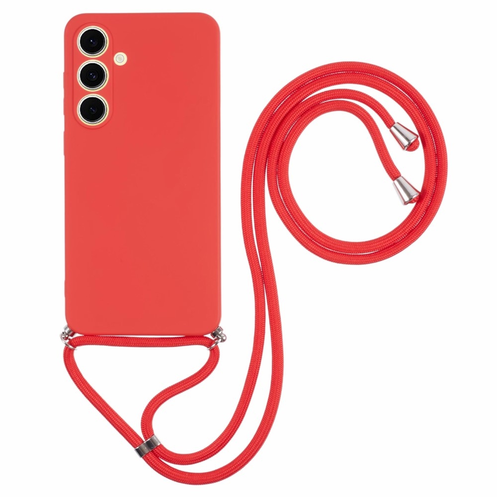 Bélelt zselés tok húzózsinórral Samsung Galaxy S25+ készülékhez - piros